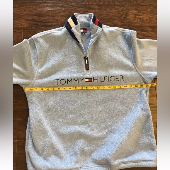 Vintage Tommy Hilfiger Quarter Zip Fleece Spellout Pullover - Picture 7 of 8